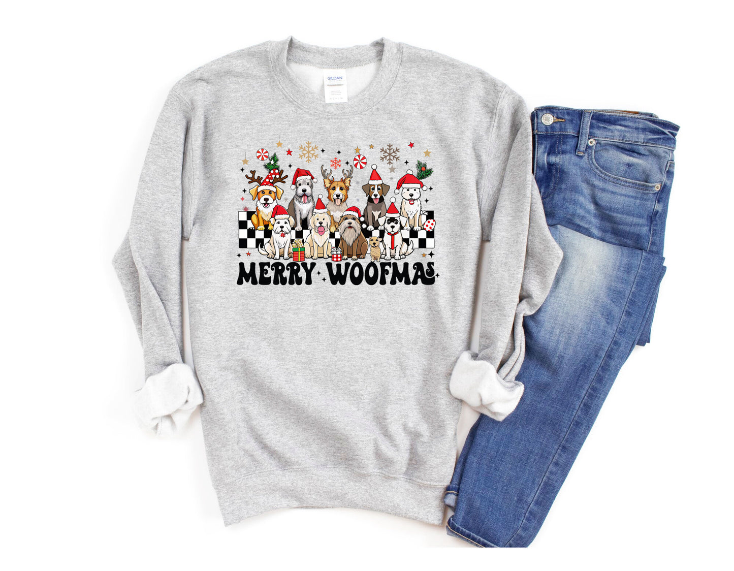 Holiday Merry Woofmas Dogs Crewneck Sweatshirt - Bark & Beyond