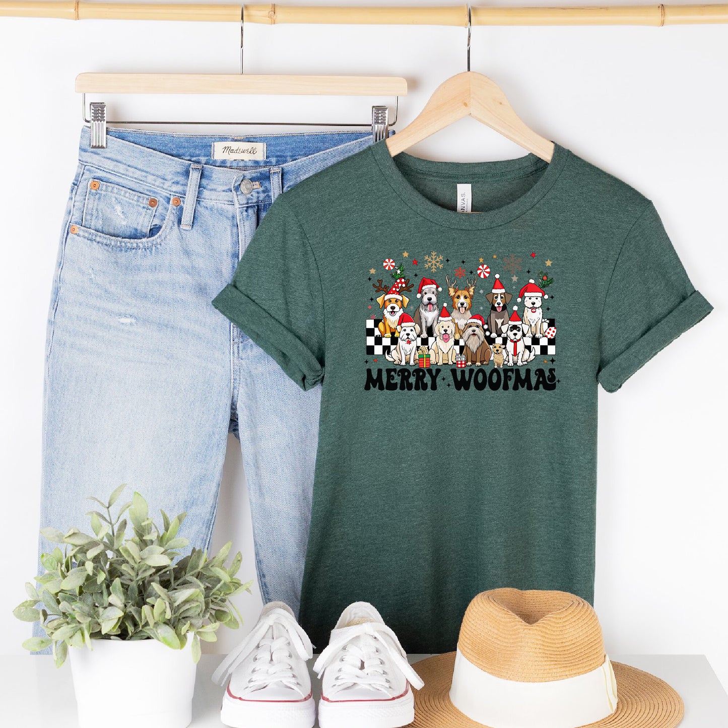 Merry Woofmas Dog Holiday T-Shirt - Bark & Beyond