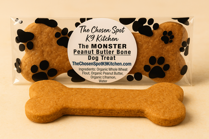 MONSTER Peanut Butter Bone 🦴 Handmade Organic Dog Treat