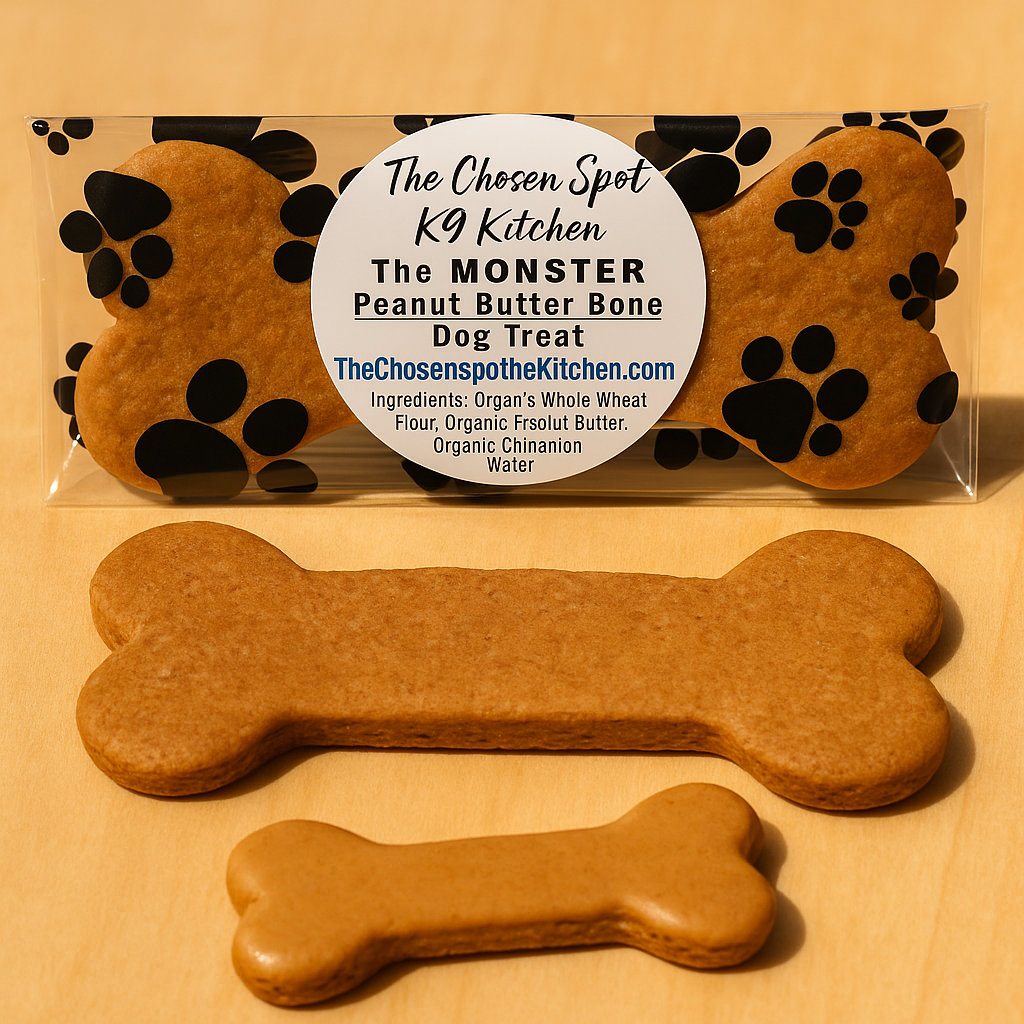 MONSTER Peanut Butter Bone 🦴 Handmade Organic Dog Treat