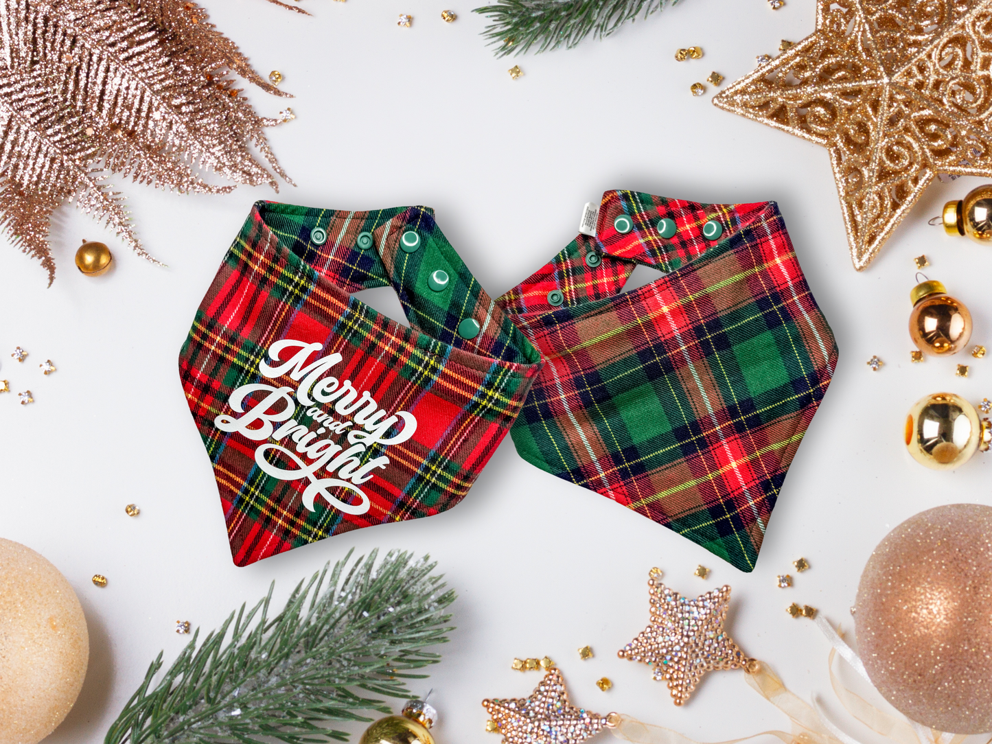"Merry and Bright" Reversible Dog Bandana