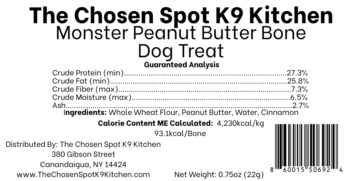 MONSTER Peanut Butter Bone 🦴 Handmade Organic Dog Treat