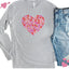 Valentine Paw Heart Dog Lover Long Sleeve Tee Hunter K9