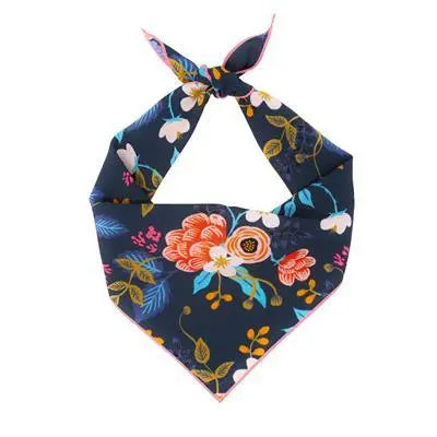 Navy Floral Bandana.