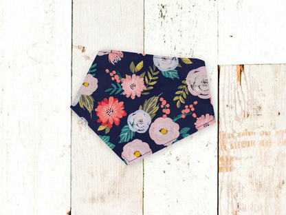 "Navy Floral" Dog Bandana