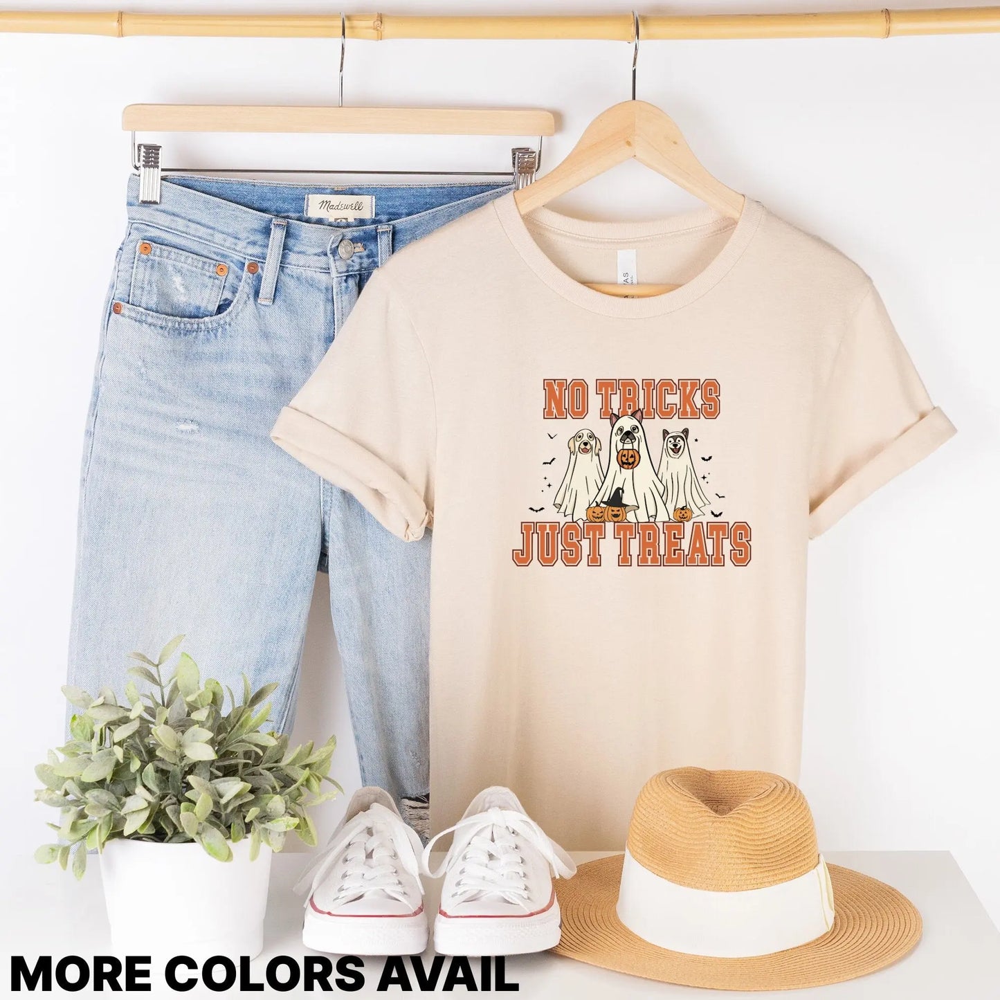 No Tricks Just Treats Dog Ghosts T-Shirt Hunter K9