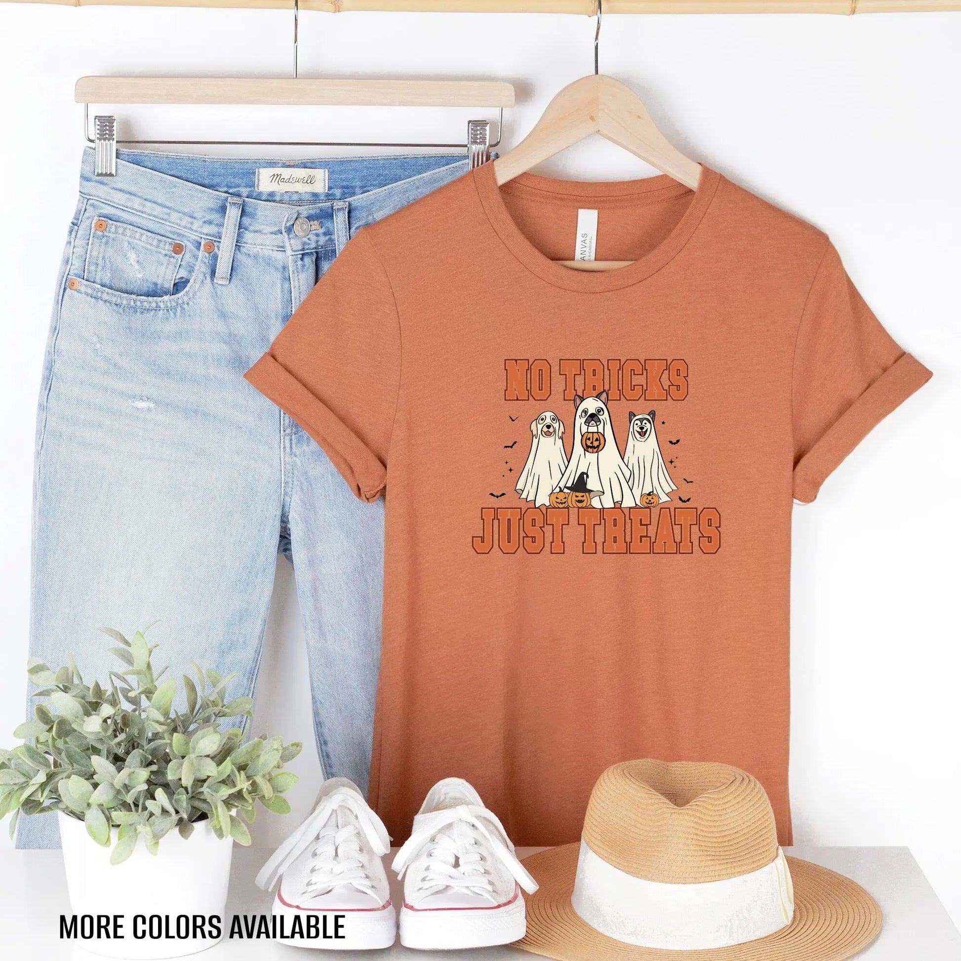 No Tricks Just Treats Dog Ghosts T-Shirt Hunter K9
