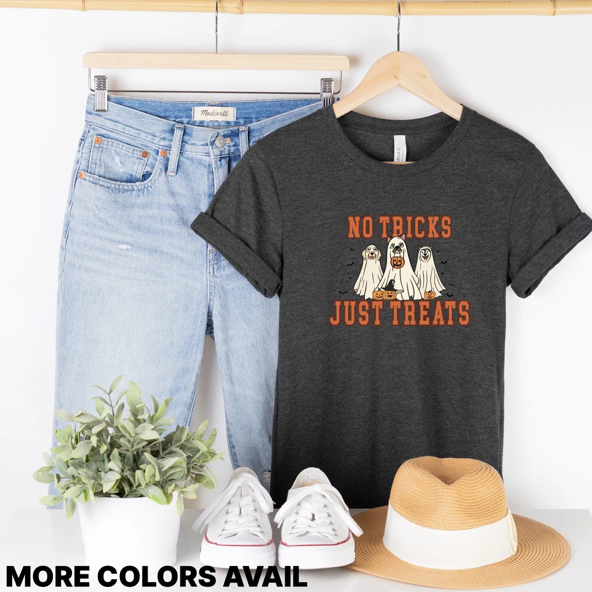 No Tricks Just Treats Dog Ghosts T-Shirt Hunter K9