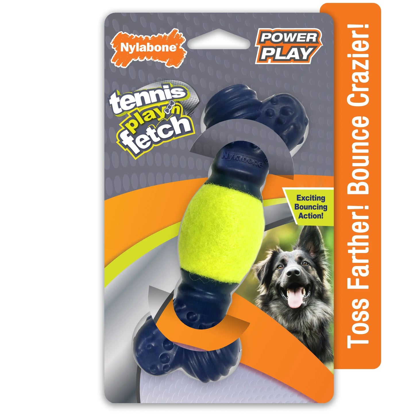 Nylabone Power Play Tennis Play 'n Fetch Interactive Dog Toy 1ea Nylabone