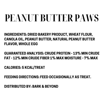 Bark & Beyond Peanut Butter Paws Crunchy Dog Treats 8 oz
