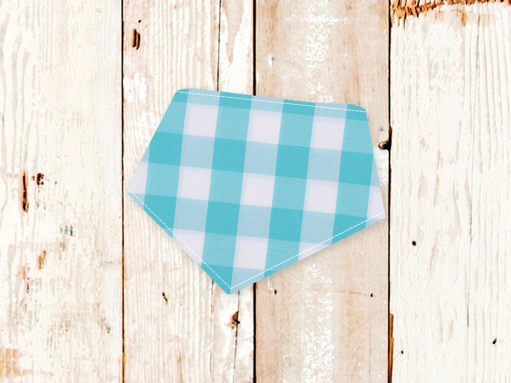 "Easter Pastel Blue Check" Dog Bandana