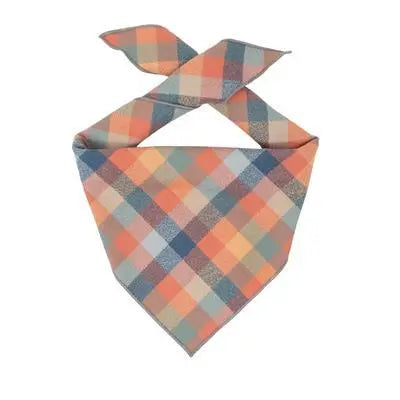 Peach Flannel Dog Bandana.