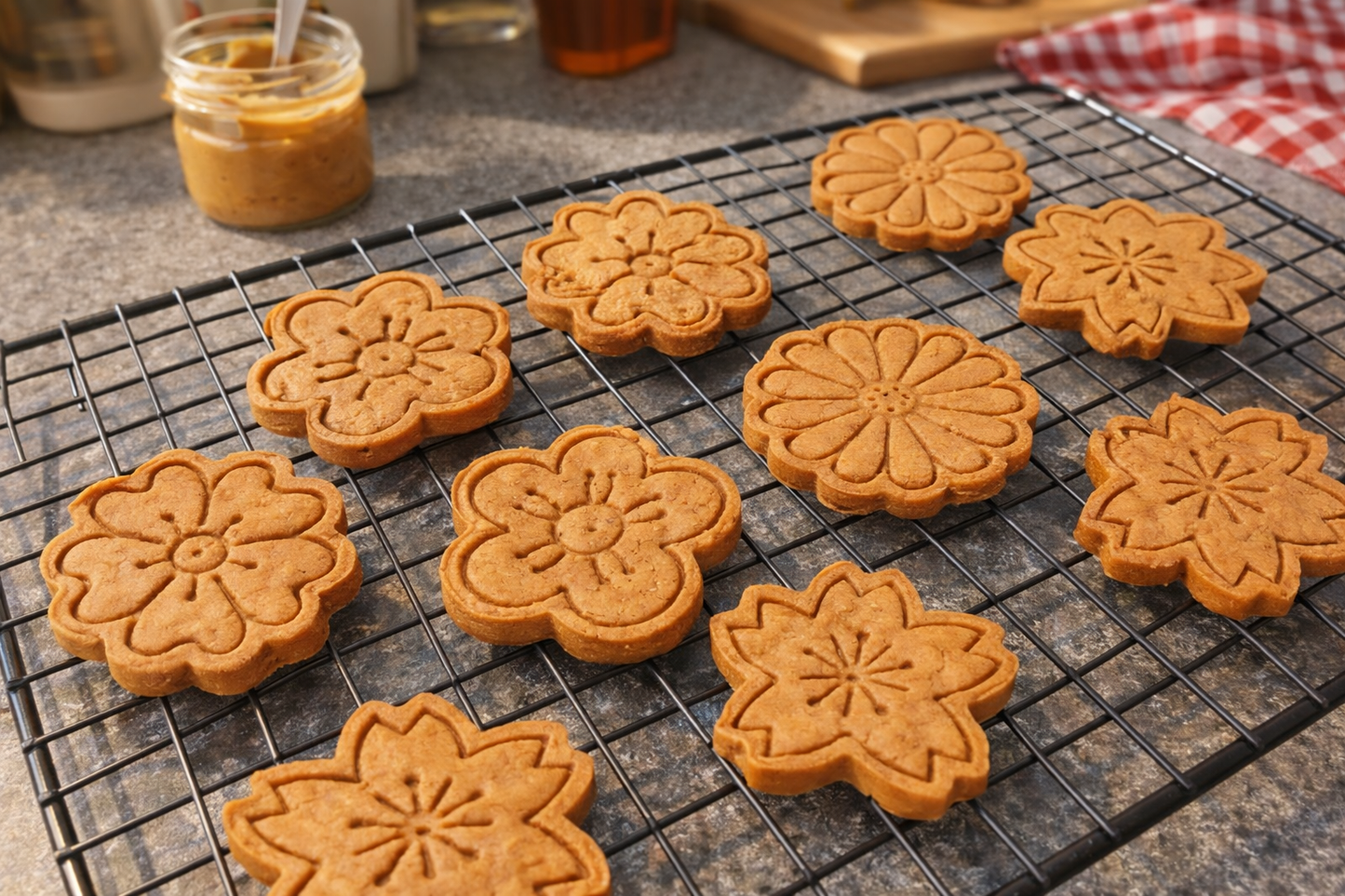 Peanut Butter Flowers🌸 Handmade Organic Dog Treats
