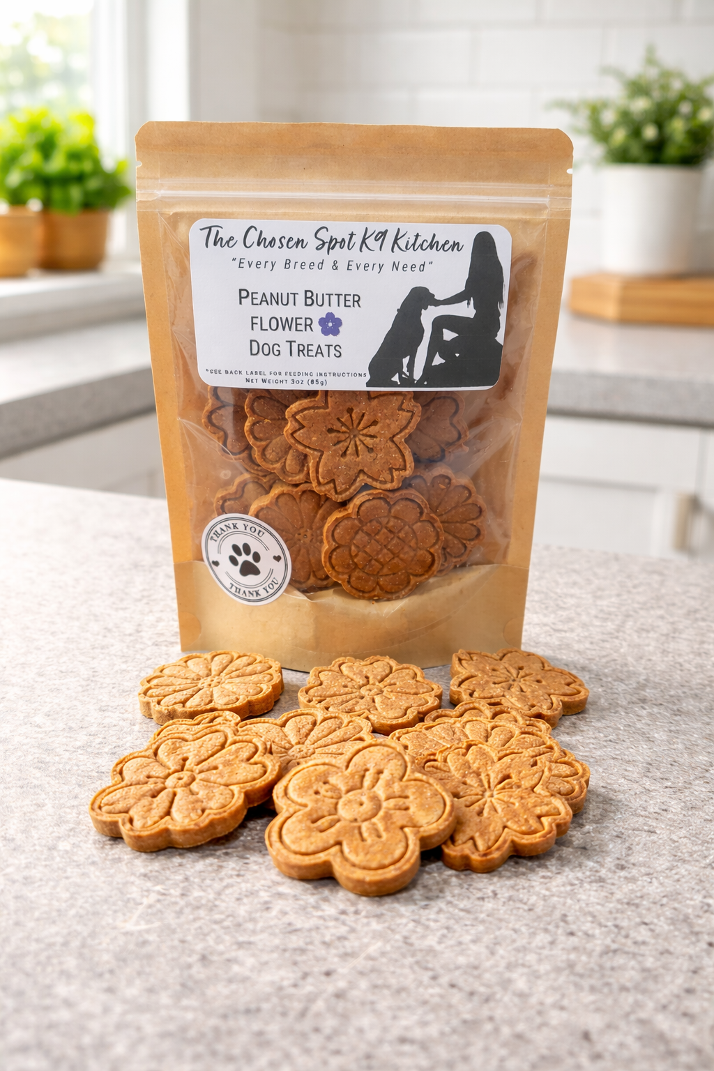 Peanut Butter Flowers🌸 Handmade Organic Dog Treats