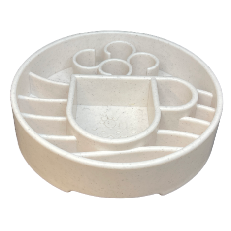 SodaPup Java eBowl deep slow feeder dog bowl for enrichment, made in the USA, featuring a durable ceramic design with textured surface.