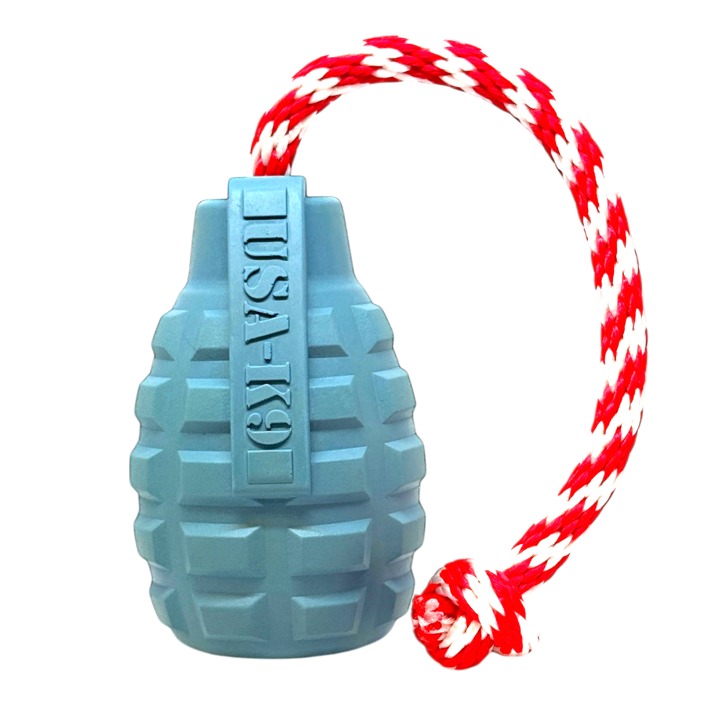 USA-K9 Grenade Rubber Dog Toy - Chew, Treat Dispenser & Tug Toy | USA