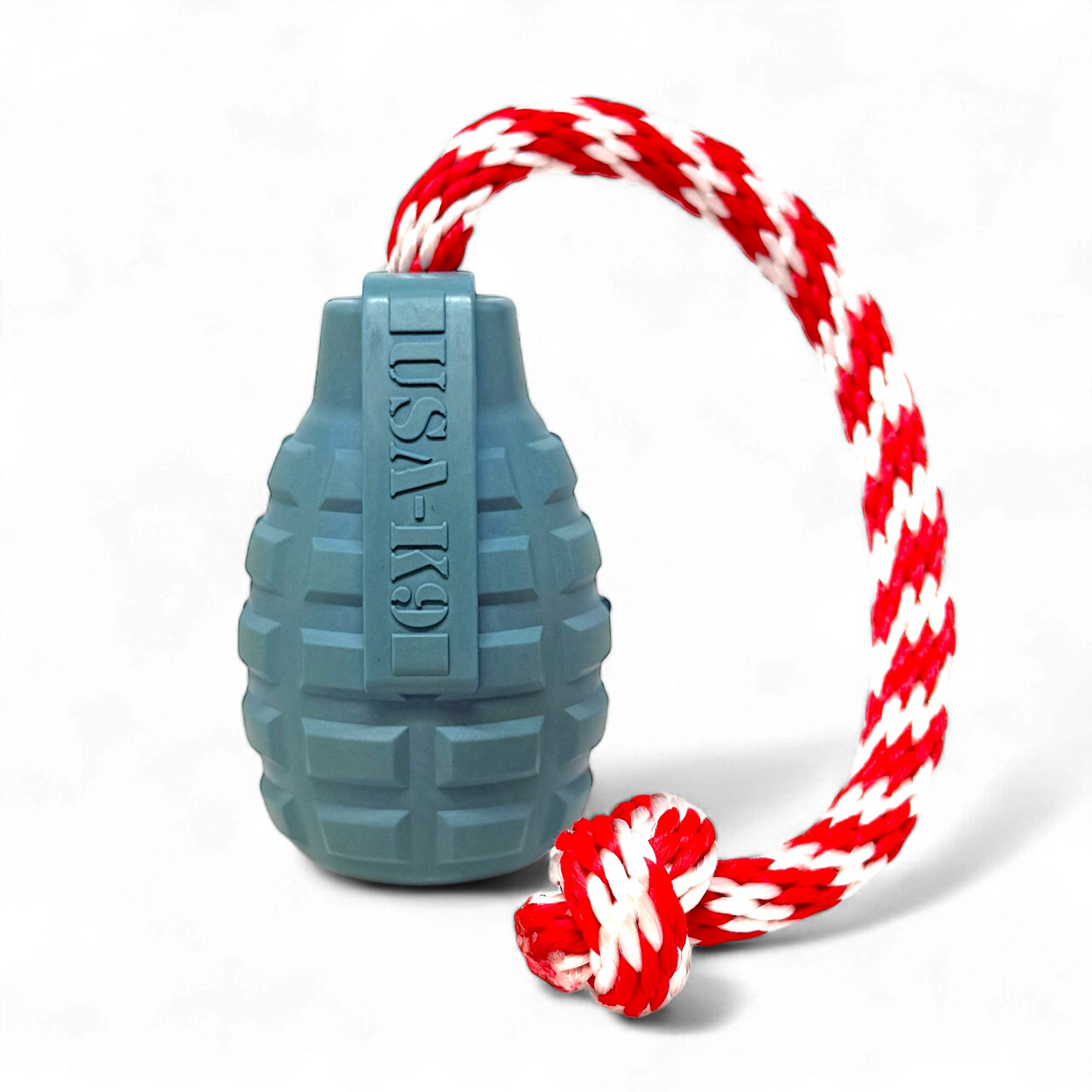 USA-K9 Grenade Rubber Dog Toy - Chew, Treat Dispenser & Tug Toy | USA