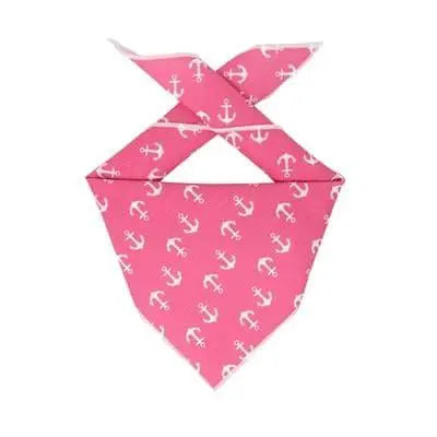 Pink Nautical Anchors Dog Bandana.