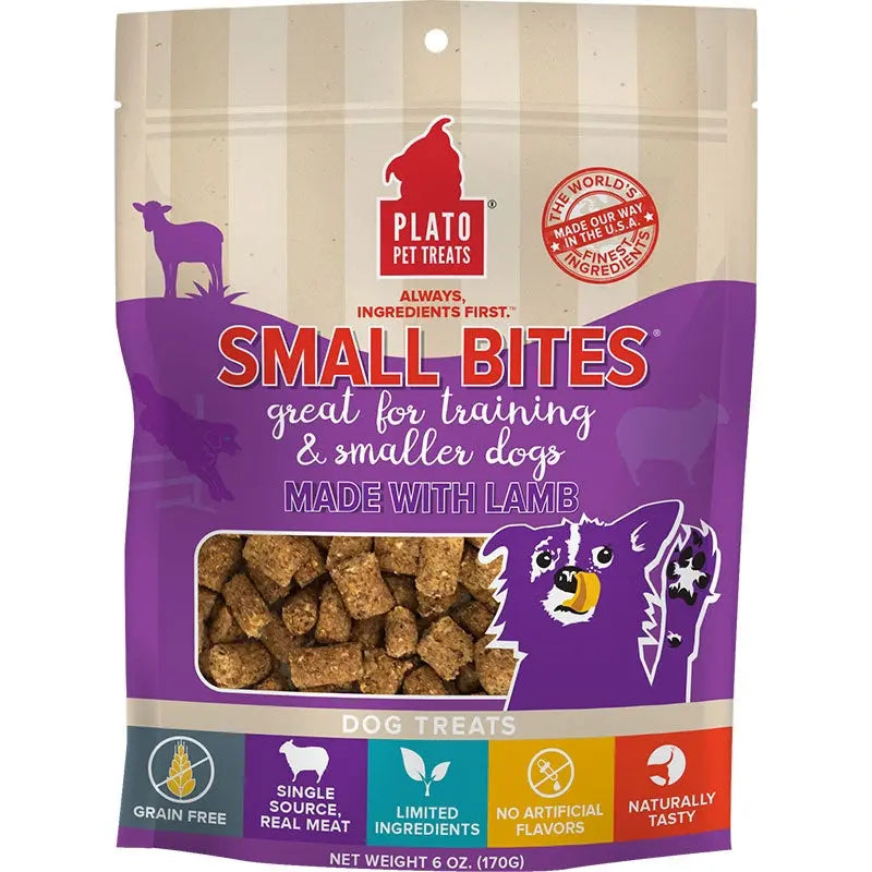 Plato Dog Small Bite Grain Free Lamb 6oz. Plato Pet Treats