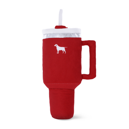 Pup Cup Tumbler Plush Squeaky Dog Toy- Ideal Birthday Dog Toy Gift