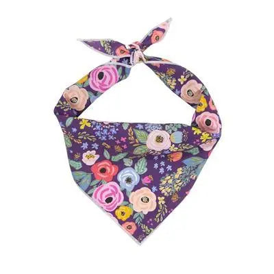 Purple Floral Bandana.