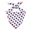 Patriotic Stars Dog Bandana – Red, White & Blue | High Quality Cotton | Red Rolled Hem