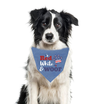 Patriotic Dog Bandana – Red, White & Woof| High Quality Cotton - Bark & Beyond