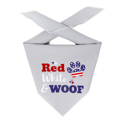 Patriotic Dog Bandana – Red, White & Woof Grey | High Quality Cotton