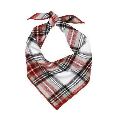 Red & Gray Flannel Dog Bandana.