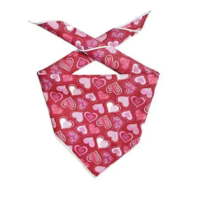 Red & Pink Sparkle Hearts Valentine Dog Bandana Hunter K9