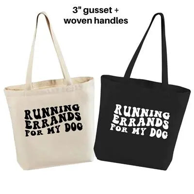 Running Errands For My Dog 12 oz Canvas Tote Bark & Beyond