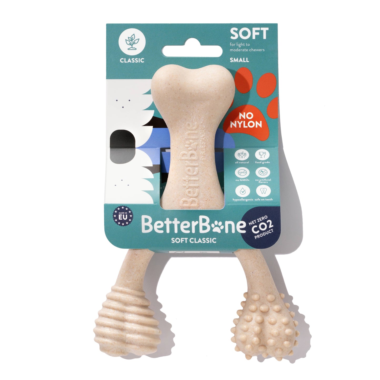 Small BetterBone LIGHT Chew Toy for dogs, soft and classic design from BetterBone All Natural Eco-Friendly Dog Chews & Bones