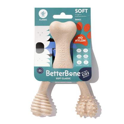 Small BetterBone LIGHT Chew Toy for dogs, soft and classic design from BetterBone All Natural Eco-Friendly Dog Chews & Bones