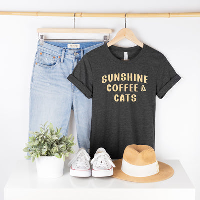 Sunshine Coffee and Cats Unisex Adult T-Shirt
