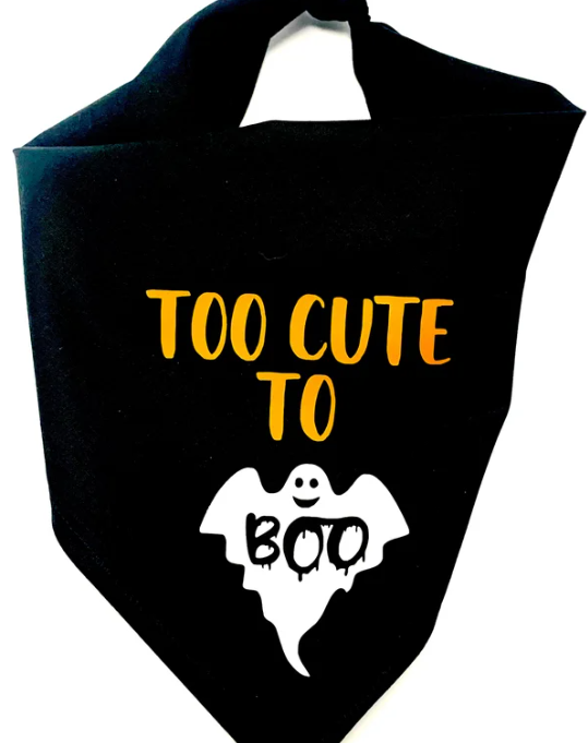 Too Cute To Boo Halloween Dog Bandana