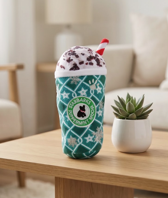 Starbarks Puppermint Mocha Holiday Cups | Christmas Dog Toys