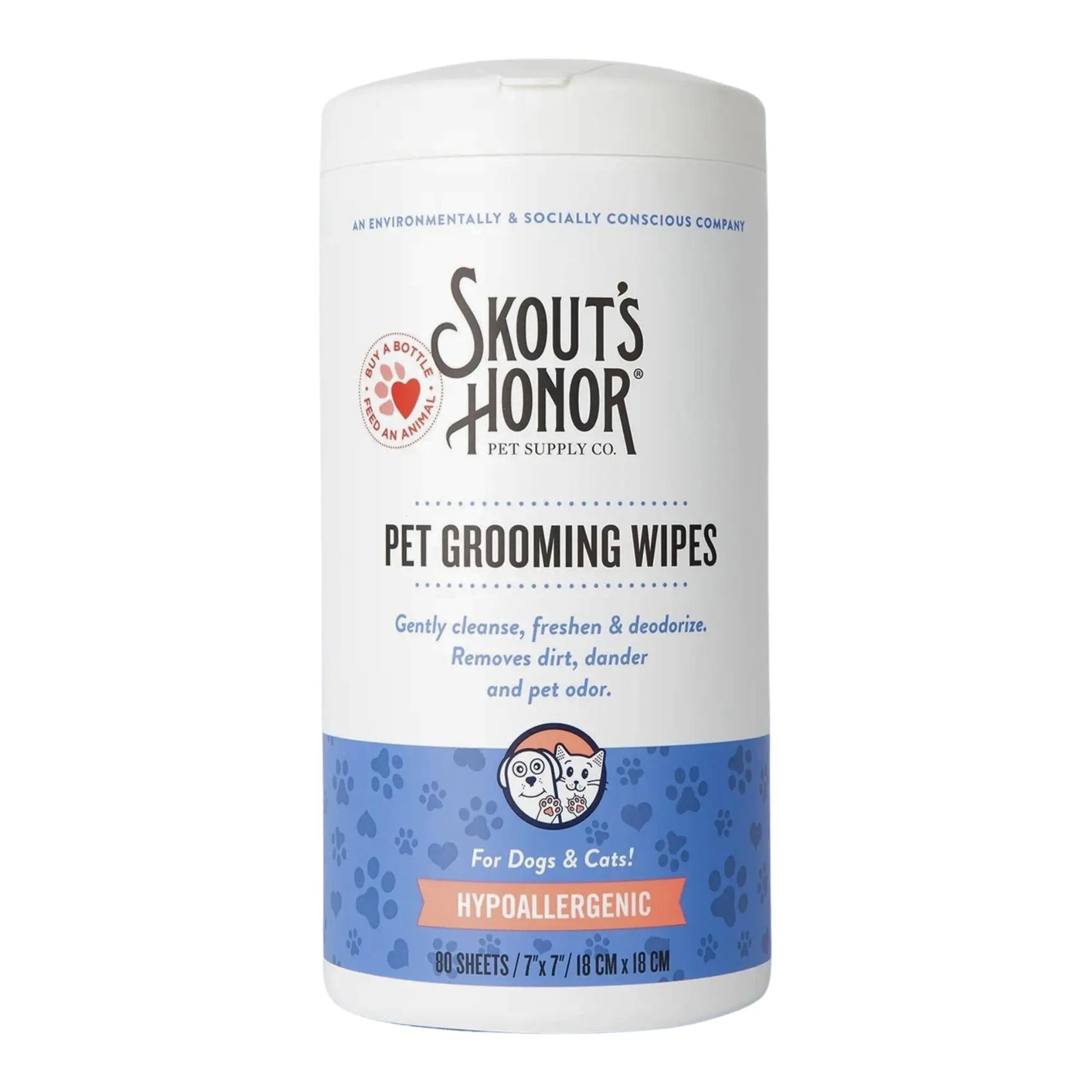 Skouts Honor Dog & Cat Pet Grooming Wipes 80 Count Skouts Honor