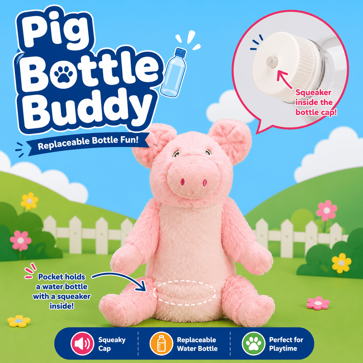 Bottle Buddy Dog Toys - 10"