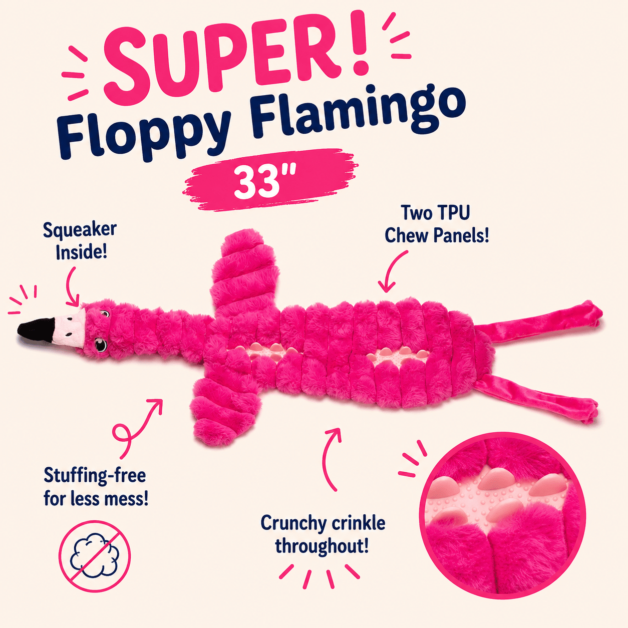 33" SUPER! Floppy Dog Toy