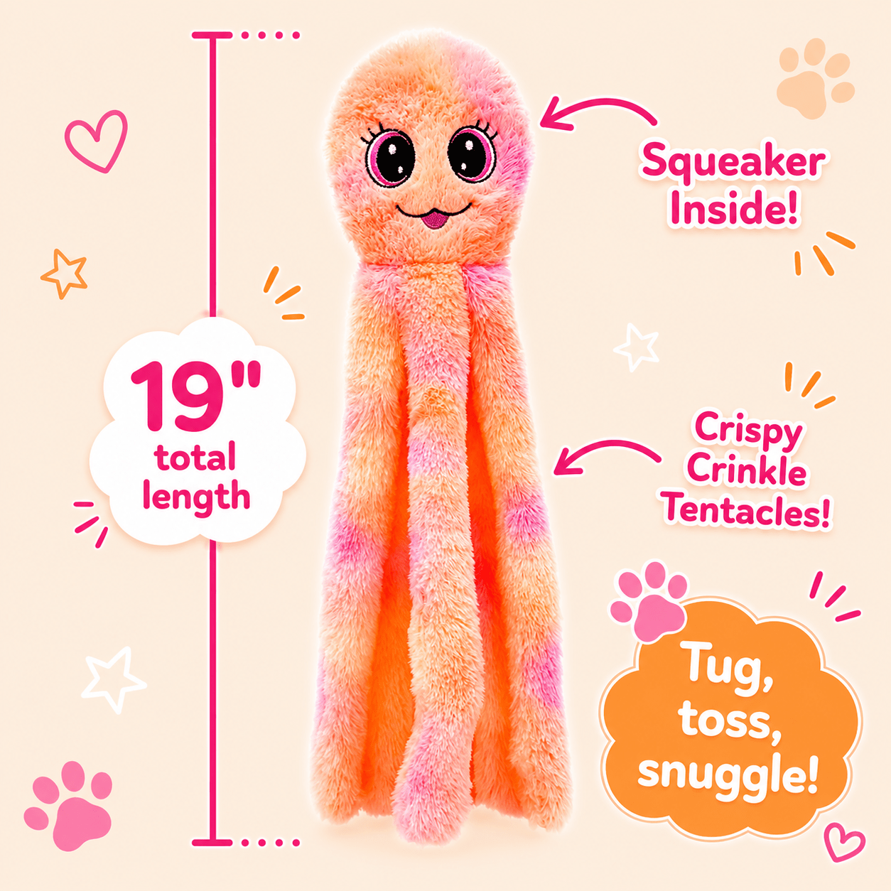 19" Octopus Tentacle Tugger Dog Toy
