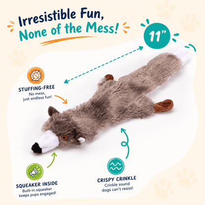 Crinkle Critters Stuffing-Free Dog Toy with Squeaker