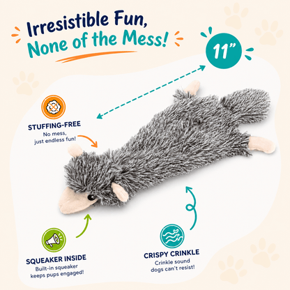Crinkle Critters Stuffing-Free Dog Toy with Squeaker