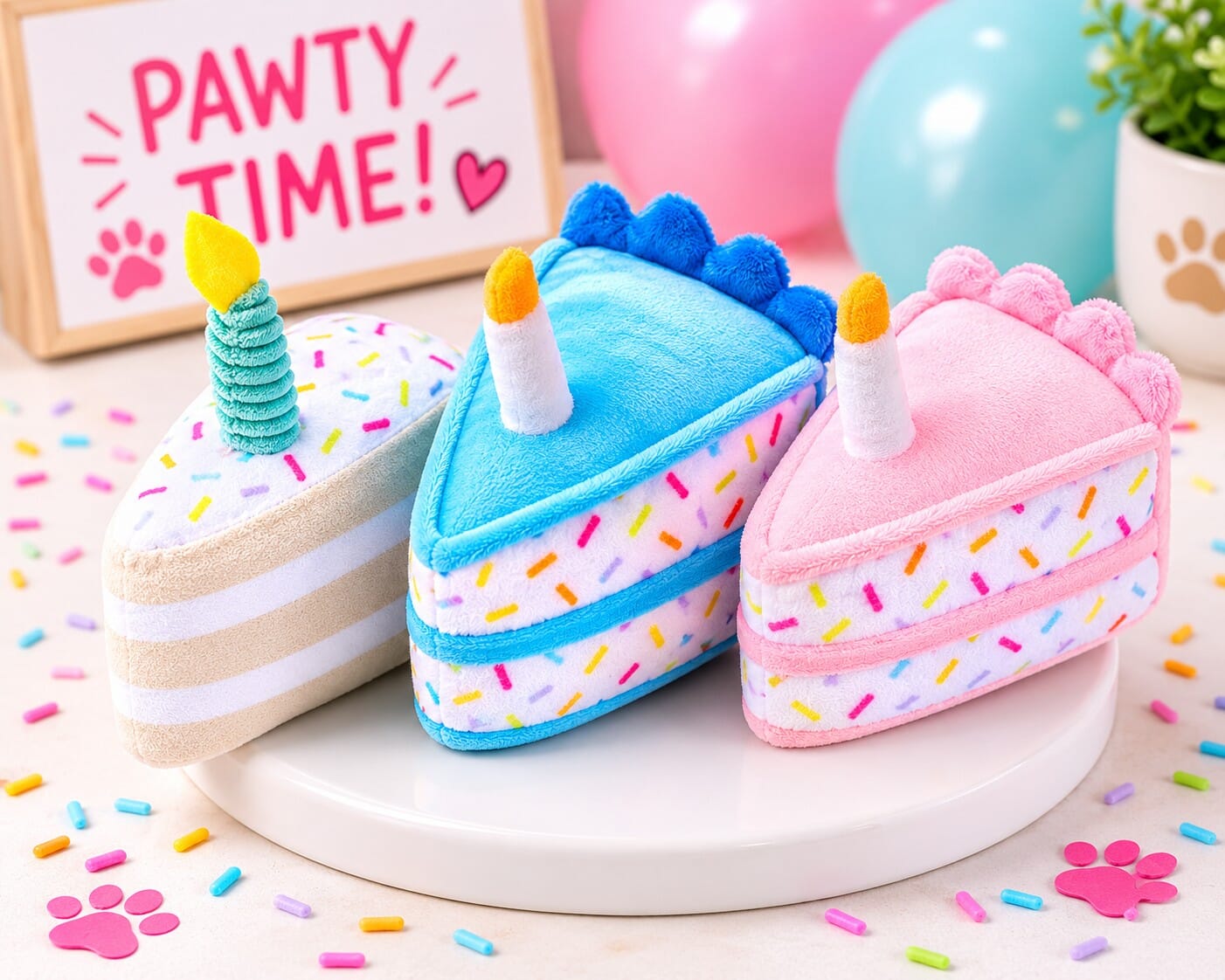 Cupcakes and Cake Slices Mini Plush Dog Toys Collection