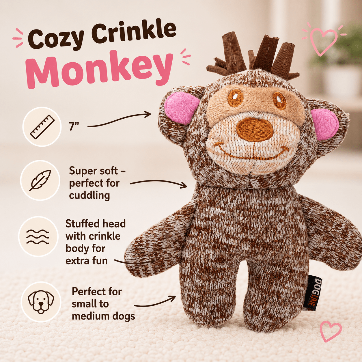 Cozy Crinkle Dog Toy Collection