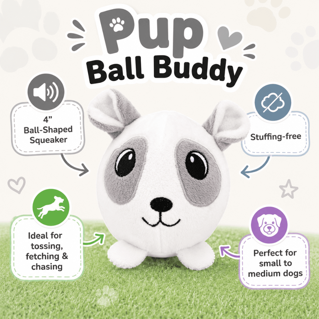 4" Ball Buddy Dog Toy with Ball-Shaped Squeaker