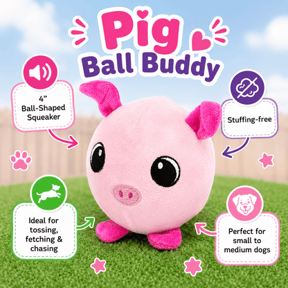 4" Ball Buddy Dog Toy with Ball-Shaped Squeaker