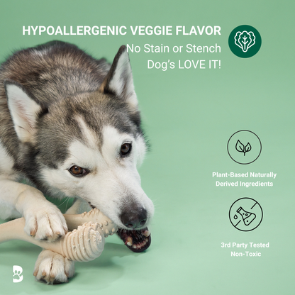 BetterBone Moderate Veggie Flavor dog chew toy from BetterBone All Natural Eco-Friendly Dog Chews and Bones, designed for medium dogs.