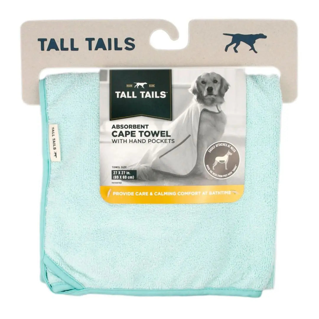 Tall Tails Dog Blue Cape Towel 27X27 Inches Tall Tails