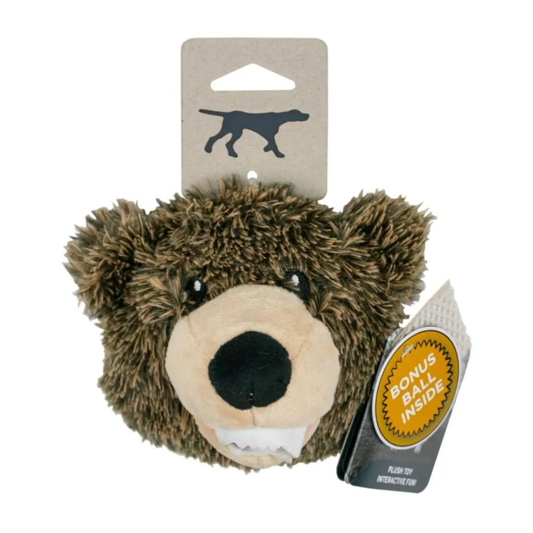 Tall Tails Dog Toy 2 In 1 Grizzly Head 4 Inch Tall Tails