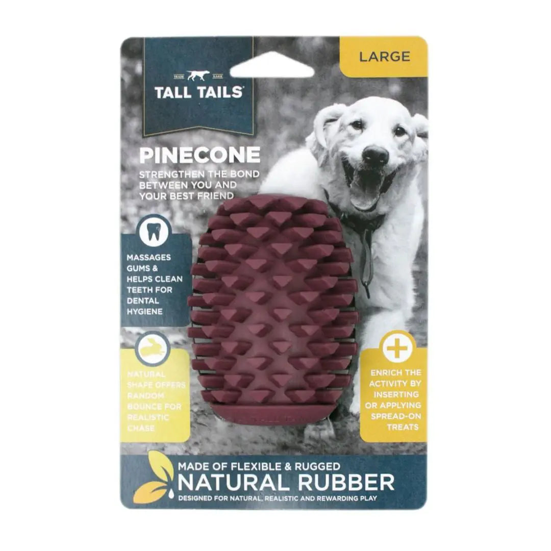 Tall Tails Dog Toy Natural Rubber Pinecone 4 Inch Tall Tails